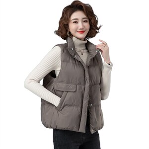 羽绒马甲女短款2022秋冬新款韩版宽松轻薄羽绒服背心坎肩马夹图片