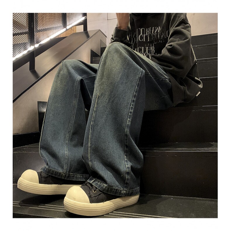 秋季新款美式重磅打褶牛仔裤 XZ604-KN20-P65控78图片