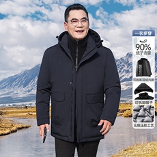 2025新款【可拆卸内胆】90白鸭绒连帽羽绒服外套男90绒新标，男装羽绒服，星座505-2（原电商A260-1)