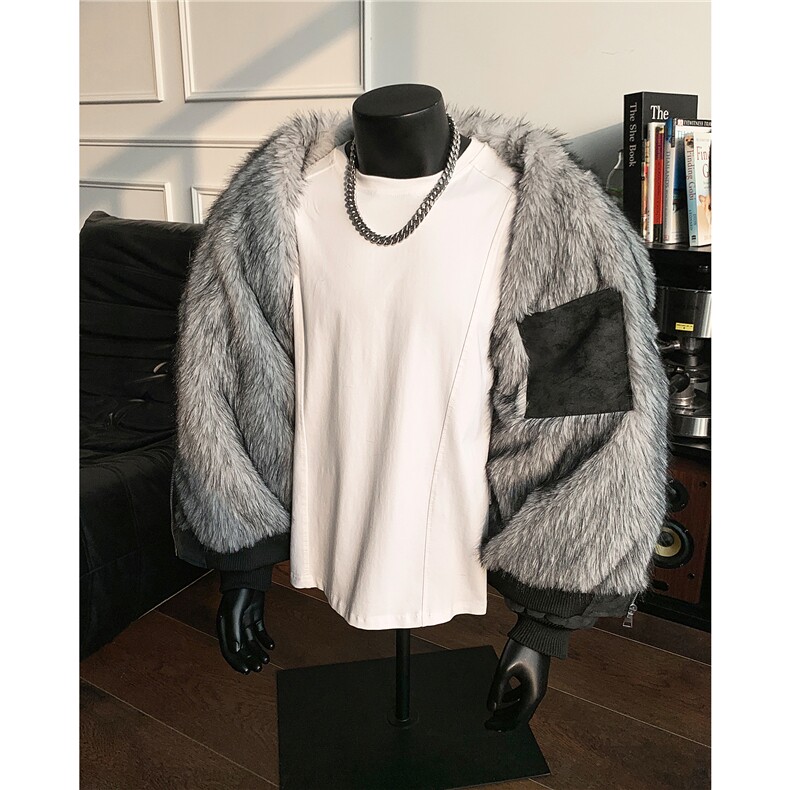 现货双色托卡毛座山雕pu皮全毛棉衣外套MF13批118，男装皮衣，电商B210