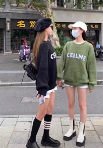 套头毛衣～黑色、军绿色～图片