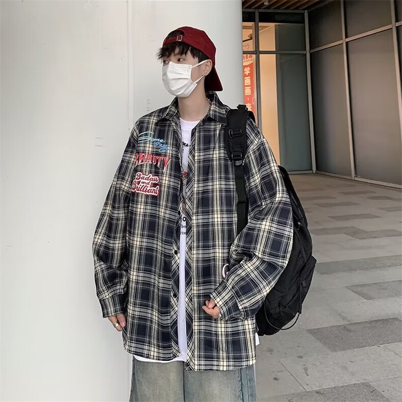 春夏季新款衬衫潮流慵懒男方领宽松印花衬衫AS38P42,男装衬衫,星座1116-2