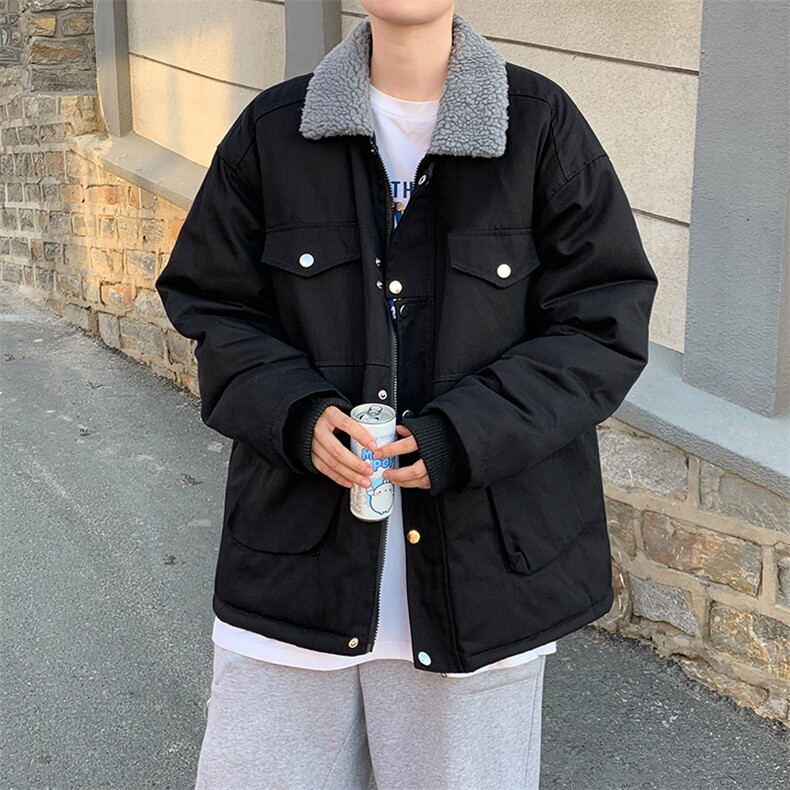 冬季机能工装棉衣男多口袋外套羊羔毛领美式ins高街棉服M05-P75,男装夹克,星座308B-1
