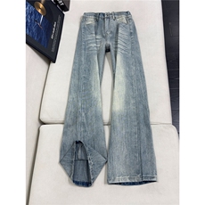 B221美式ins暗黑高街重工艺修身微喇牛仔裤LK25547-特P45控78，男装牛仔裤，电商B221