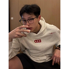 CX216-P49美式覆古高街刺绣连帽卫衣男秋季新款oversize高级感，男装卫衣，电商B323A