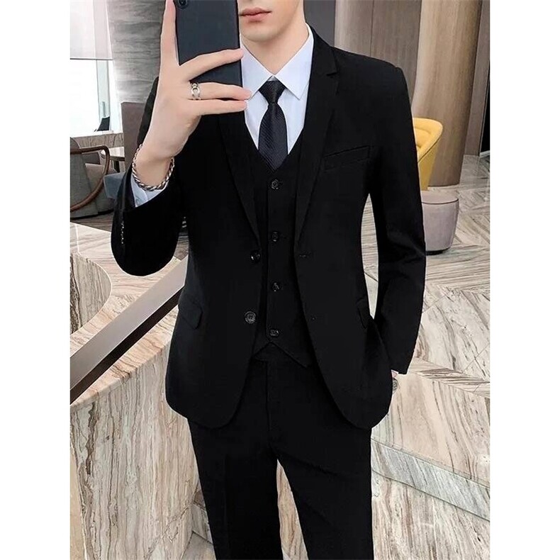 西服男外套修身休闲青年韩款加大码职业正装小西装男商务帅气工作,男装西服套装,星座506A