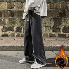 冬季加绒加厚牛仔裤男棉裤秋裤保暖抗寒宽松直筒裤子110-1-P45，男装牛仔裤，星座1006-1