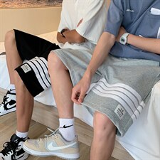 K2032-P35夏季宽松中性休闲五分卫裤四条杠情侣直筒运动短裤控48，男装牛仔裤，电商A009A（原A058A）