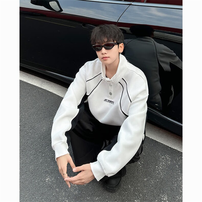 美式高级感拼接纽扣卫衣男士春秋设计cleanfit长袖外套EG1244-p63,男装卫衣,星座1008