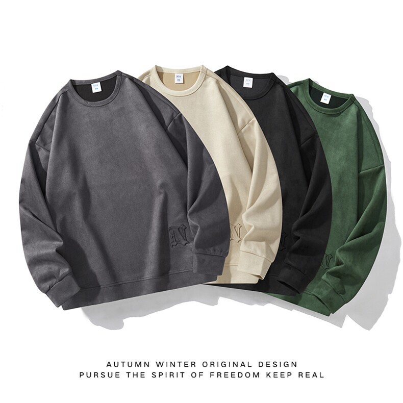 秋季新款男百搭麂皮绒卫衣白底平铺VE2018-P50控88,男装卫衣,星座717