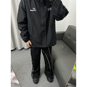 B221 美式ins高街暗黑小众长拉链休闲微喇西裤 LK23096-P70 控98图片