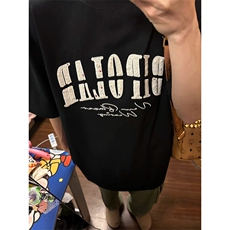 万针全刺绣工艺抖音得物高品质260克重磅纯棉双纱美式高街短袖T恤，男装T恤，电商A486-1