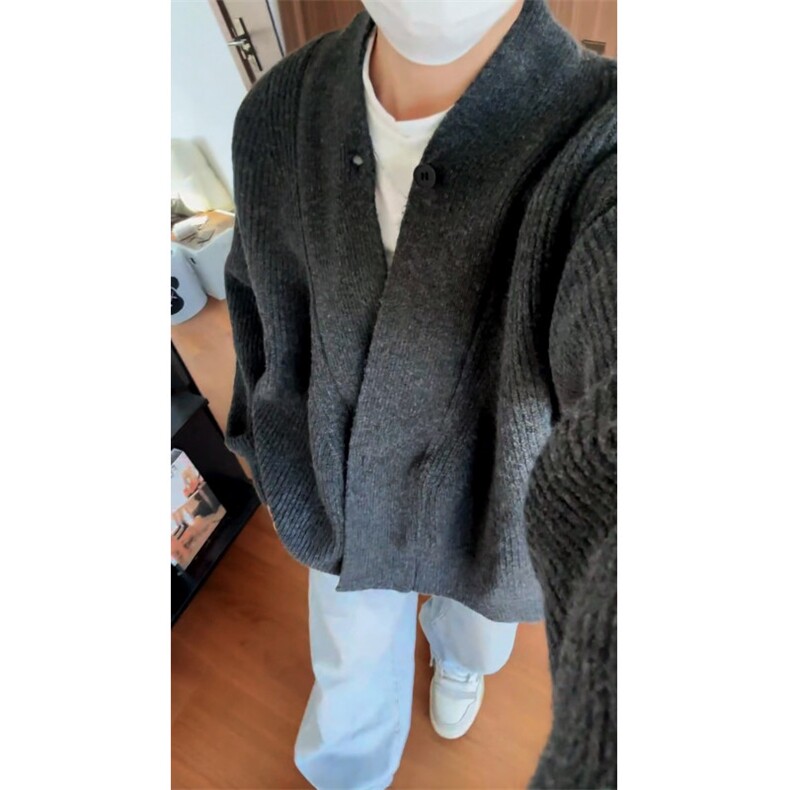 北极绒老钱风慵懒针织衫外套复古百搭松弛感开衫道袍毛衣MF45P65，男装针织衫/毛衣，电商D256