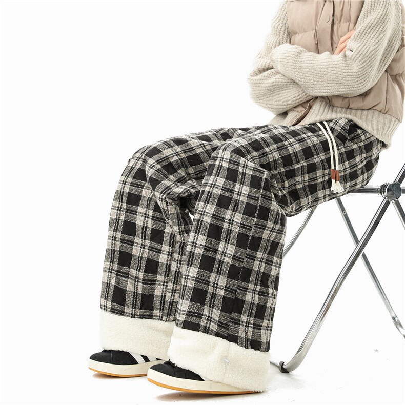 【现货】A165-K9202-特P65含18%羊毛羽绒棉裤格子加厚休闲裤，男装棉裤，电商A165