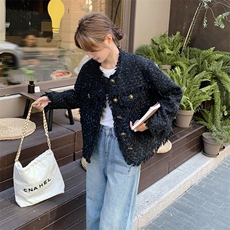 时尚小香风短外套女2024新款显瘦气质百搭毛呢外套，女装短外套，秋水欣儿