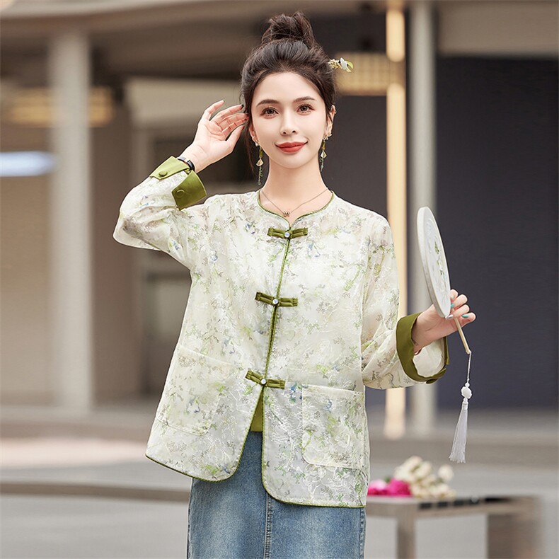 新中式国风防晒衣女夏季小个子宽松薄款复古刺绣镂空蕾丝开衫外套,女装防晒衣,难舍钰依