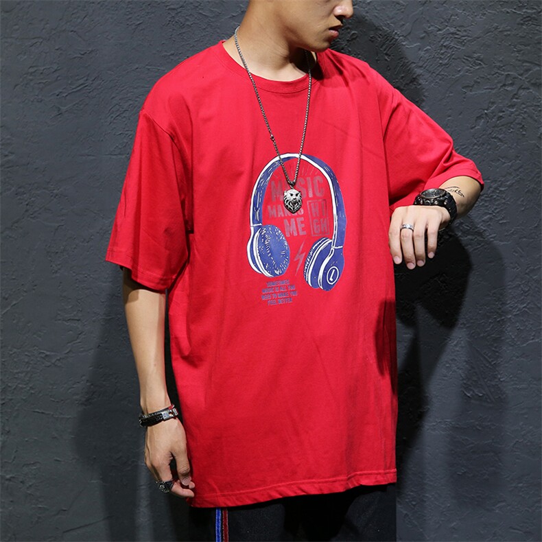 夏装男士圆领短袖T恤男加肥加大码潮款休闲印花体恤18050-1款,男装T恤,星座802
