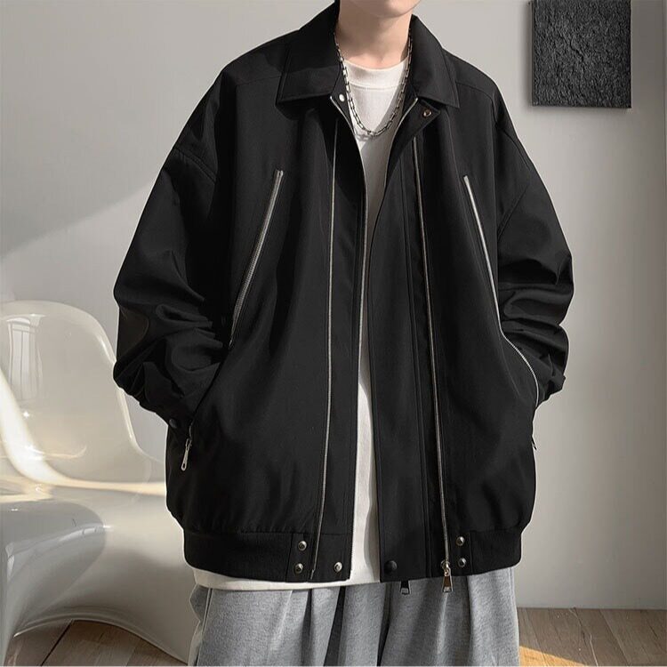6013-P53文艺简约新款气质潮流百搭时尚原宿双层飞行服外套慵,女装短外套,电商B323A