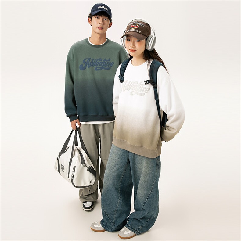 2025秋季新款男装日系潮牌渐变宽松卫衣休闲外套WY600-F76,女装短外套,电商A101（原外27）