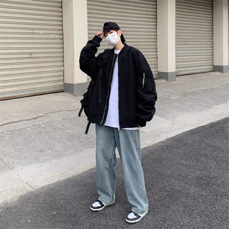 欧美高街外套男春秋痞帅飞行员夹克美式宽松棒球服潮JK08820-P55,男装夹克,星座308B-2