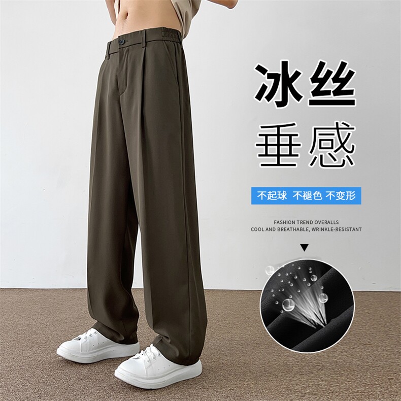夏季冰丝男士小西裤 休闲直筒裤男 K82-P35图片