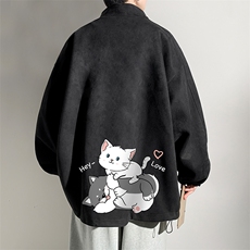 麂皮绒夹克男大码立领褂子外套JK85300-P68加绒款-P78，男装夹克，电商A040