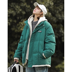 羽绒棉服男韩版冬季新款青少年学生情侣假两件连帽棉衣加厚外套，男装棉衣，星座218-1（原230）