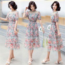 240斤大码女装夏季碎花雪纺连衣裙260特肥超胖300胖mm显瘦裙子220，女装连衣裙，妙形