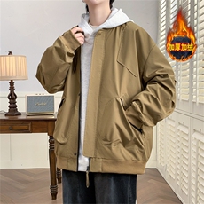 2024上新棒球领加绒加厚夹克支持二开得物工装大口袋现货JK2408厚,男装夹克,星座301B-2(原A443-1), 2024上新棒球领加绒加厚夹克支持二开得物工装大口袋现货JK2408厚,男装夹克,星座301B-2(原A443-1),