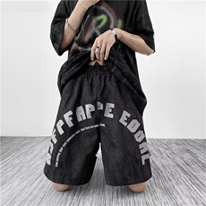 夏季街头嘻哈印花运动短裤男潮牌时尚百搭宽松休闲中裤DK61P28，男装休闲裤，星座410-2