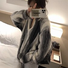 瑟琳连帽马海毛，其它，XTZ style