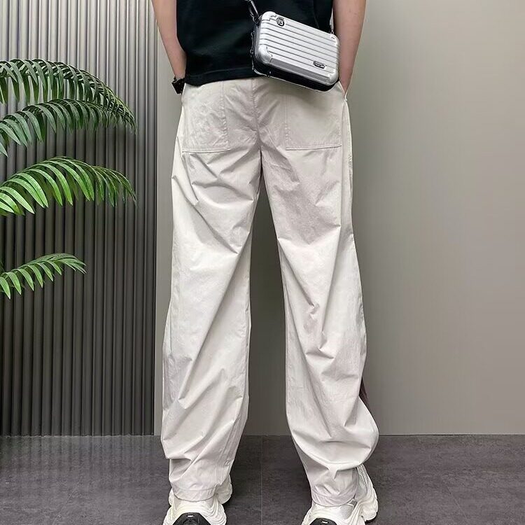 2025年夏季薄款潮流韩版痞帅宽松哈伦直筒原创网红ins阔腿裤子男,男装休闲裤,星座506A