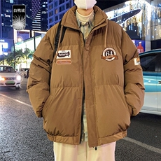 港风冬季新款立领白鸭绒羽绒服男潮宽松印花YR6212P195控258，男装羽绒服，电商A268A