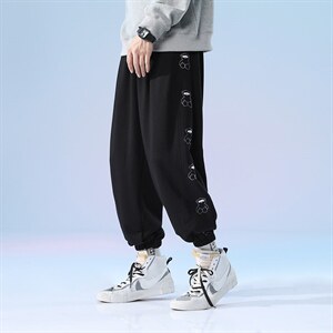 日系2024秋冬款个性卡通印花束脚运动休闲潮牌卫裤8803-P50控69,男装休闲裤,星座914-3