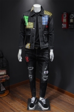 2021春款贴布牛仔夹克外套牛仔衣男QT2012A-C22-P130，男装夹克，电商D218