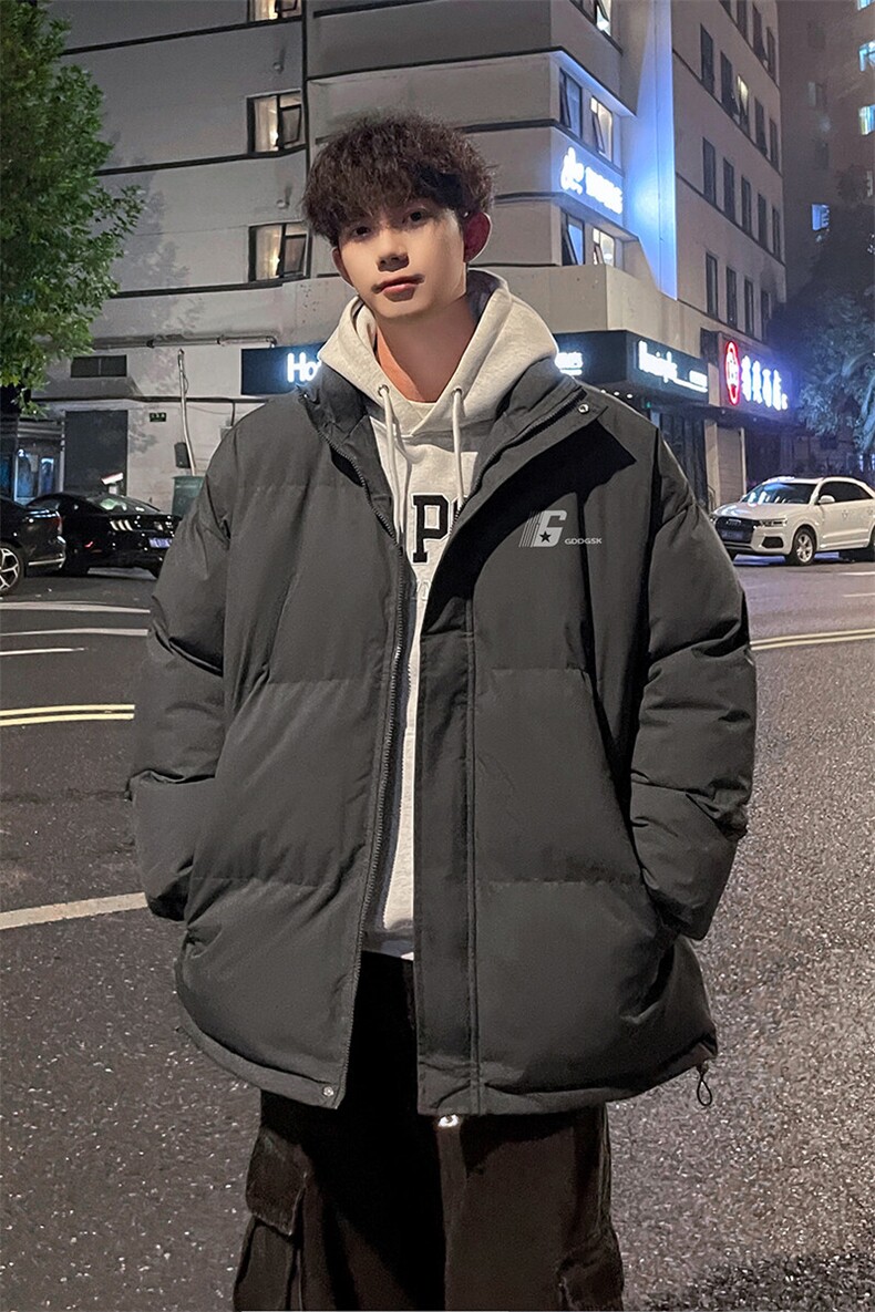 外景冬季加厚面包服男宽松保暖棉衣深灰大码立领外套MF00376/P90,男装棉衣,电商B316