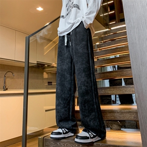 8XL-M特大码脏脏卫裤运动裤子秋冬美式阔腿裤直筒长裤KZ1921/P55图片