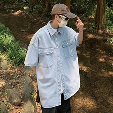夏季新款衬衫潮流慵懒男方领衬衫P48，男装衬衫，星座1116-2
