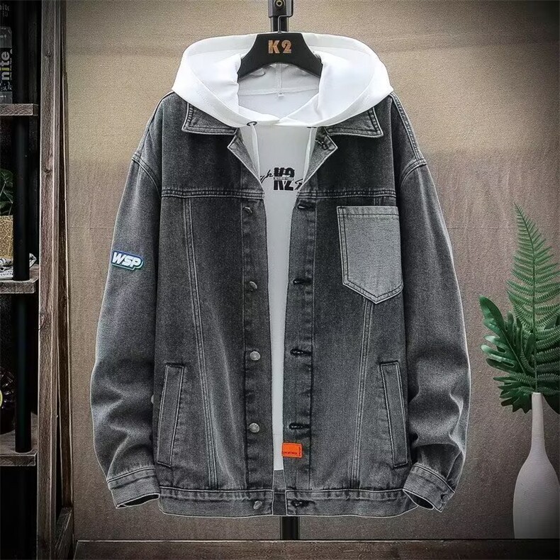 1506/QY80220/P44牛仔外套男生夹克大童男装上衣休闲学生宽松士潮，男装工装外套，星座1506