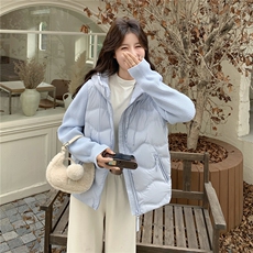 2025冬季羽绒服90白鸭绒针织袖短款连帽RF2C290-6889#-P290-K435，女装羽绒服，2C290