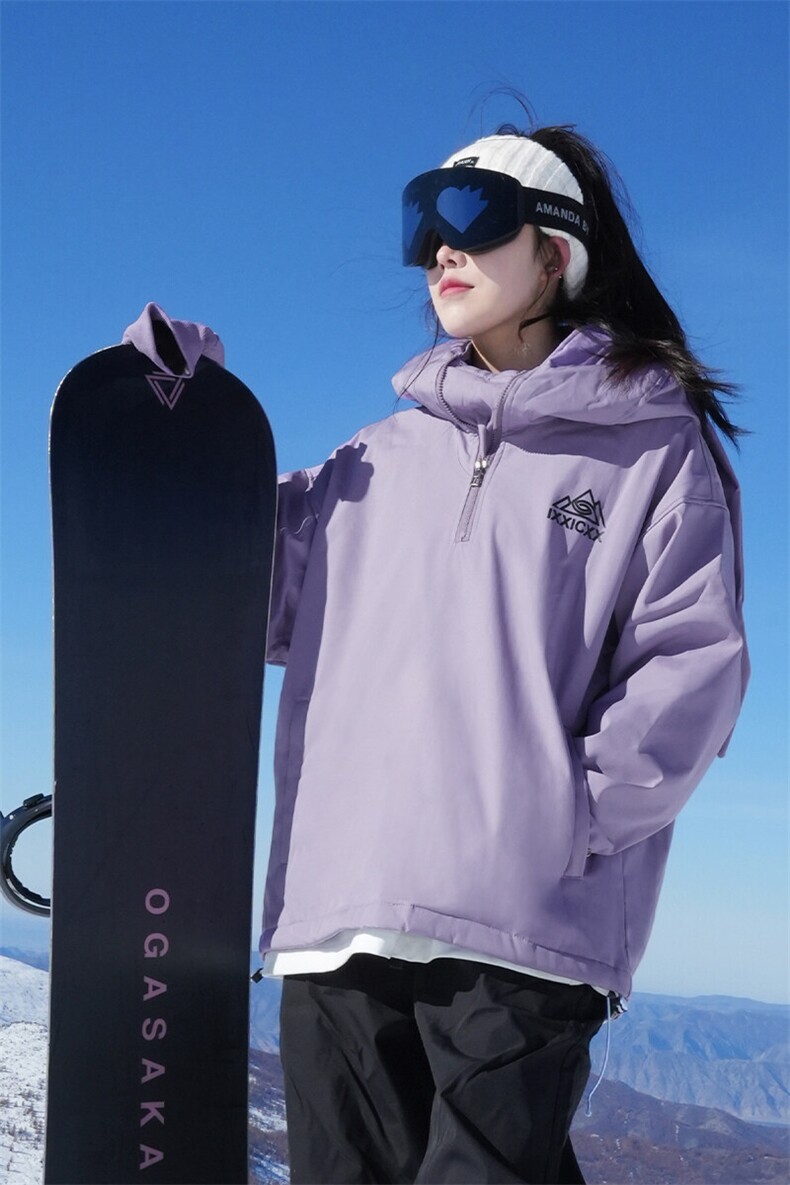 2025冬季潮牌休闲兔耳朵滑雪服男女同款银狐绒大码外套M38-P125,男装棉衣,电商A001