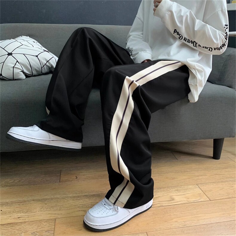 夏季直筒裤子男薄款潮流ins阔腿宽松男裤垂感休闲运动裤K1055-P32，女装休闲裤，星座1008-2