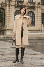 韩版长款牛角扣大衣，其它，咔蒂妮