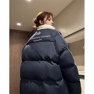 EQ350 撞色织带印花面包服男女情侣装加厚棉衣外套2024新款图片