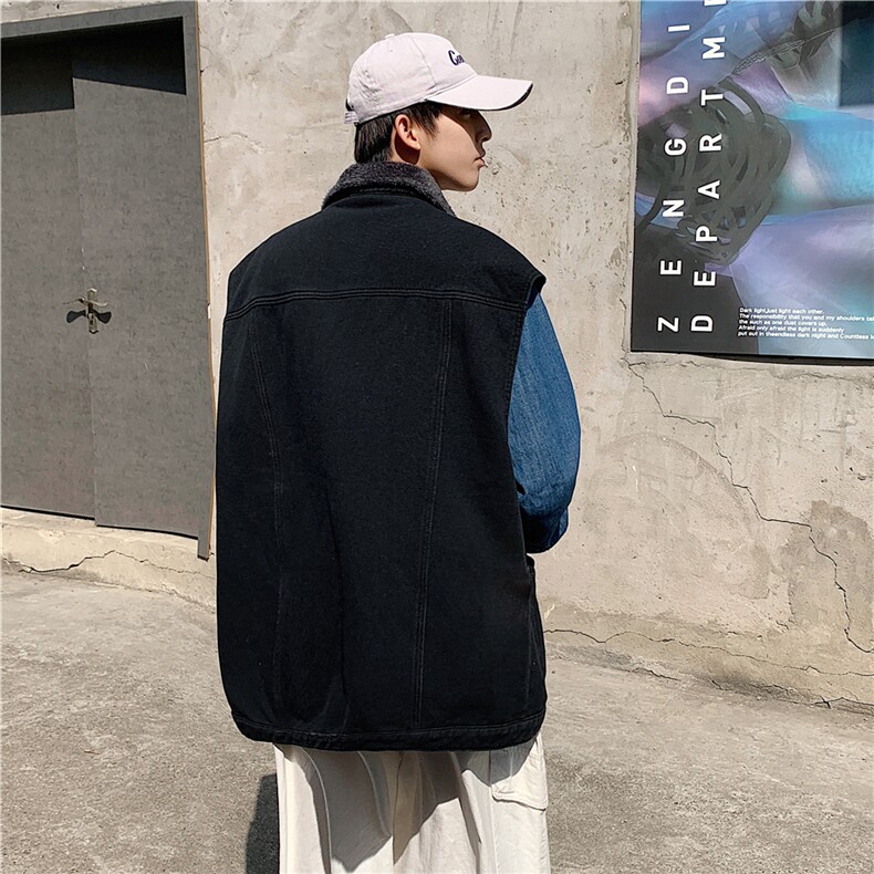 MJ208J-p68-限价98M-5XL加绒羊羔绒毛毯平铺牛仔马甲工装ins,男装工装外套,星座116