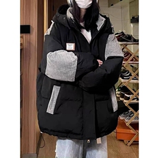 2025新款冬季纯色棉服连帽拉链宽松棉衣加厚外套情侣男女，男装棉衣，星座218-8