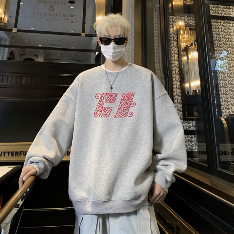 ！圆领卫衣男装港风长袖T恤男外套男WY262-特P23,男装T恤,电商B367