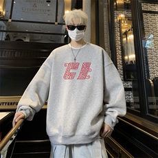 ！圆领卫衣男装港风长袖T恤男外套男WY262-特P23，男装T恤，电商B367