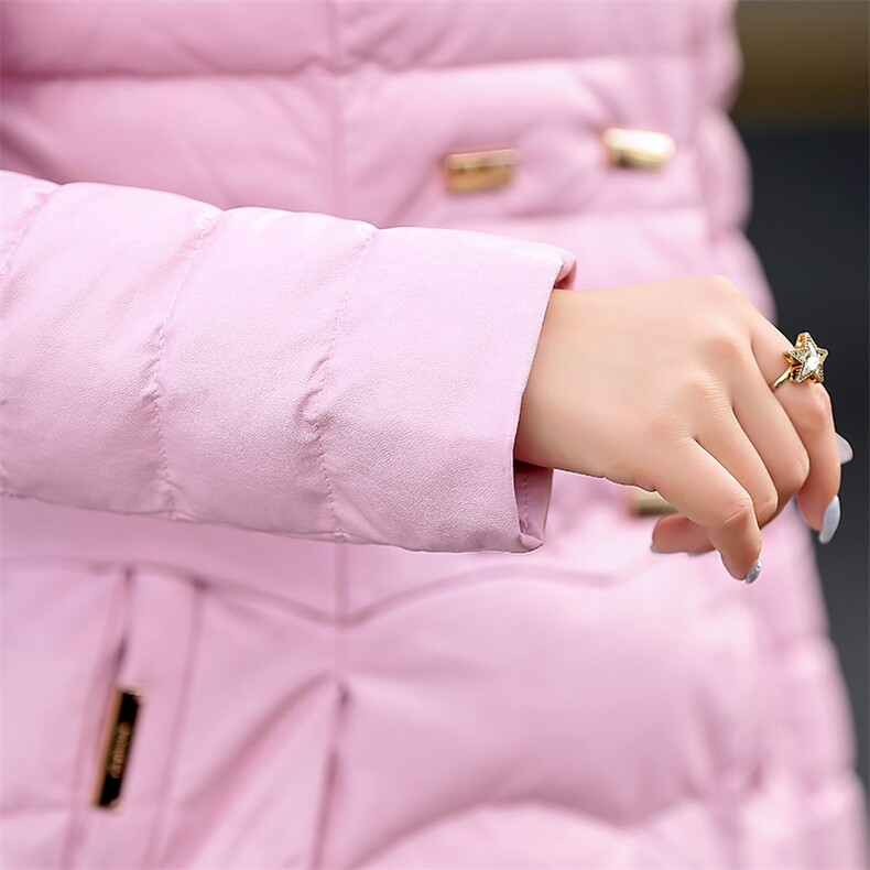棉衣/棉服2020年冬季纯色甜美优雅简约修身中长款长袖,女装棉衣/棉服,尚娜萱