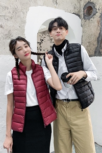 50绒达标 轻薄羽绒服羽绒马甲情侣棉马甲外套万件大货5063-7001-P图片